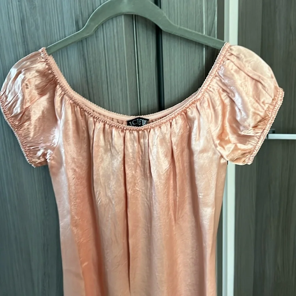 NWT $178 J. CREW slip dress off shoulder peachy 4